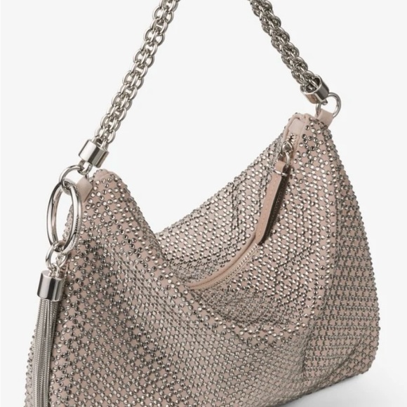 JIMMY CHOO - Authentic Handbag. Ballet Pink, Diamond Motif, Crystal on Suede. - Picture 9 of 9